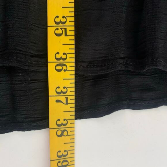 AMADI Dress Rossi Small Black Ruffled Boho Drop Waist V-Neck Tunic Anthropologie - Picture 13 of 13